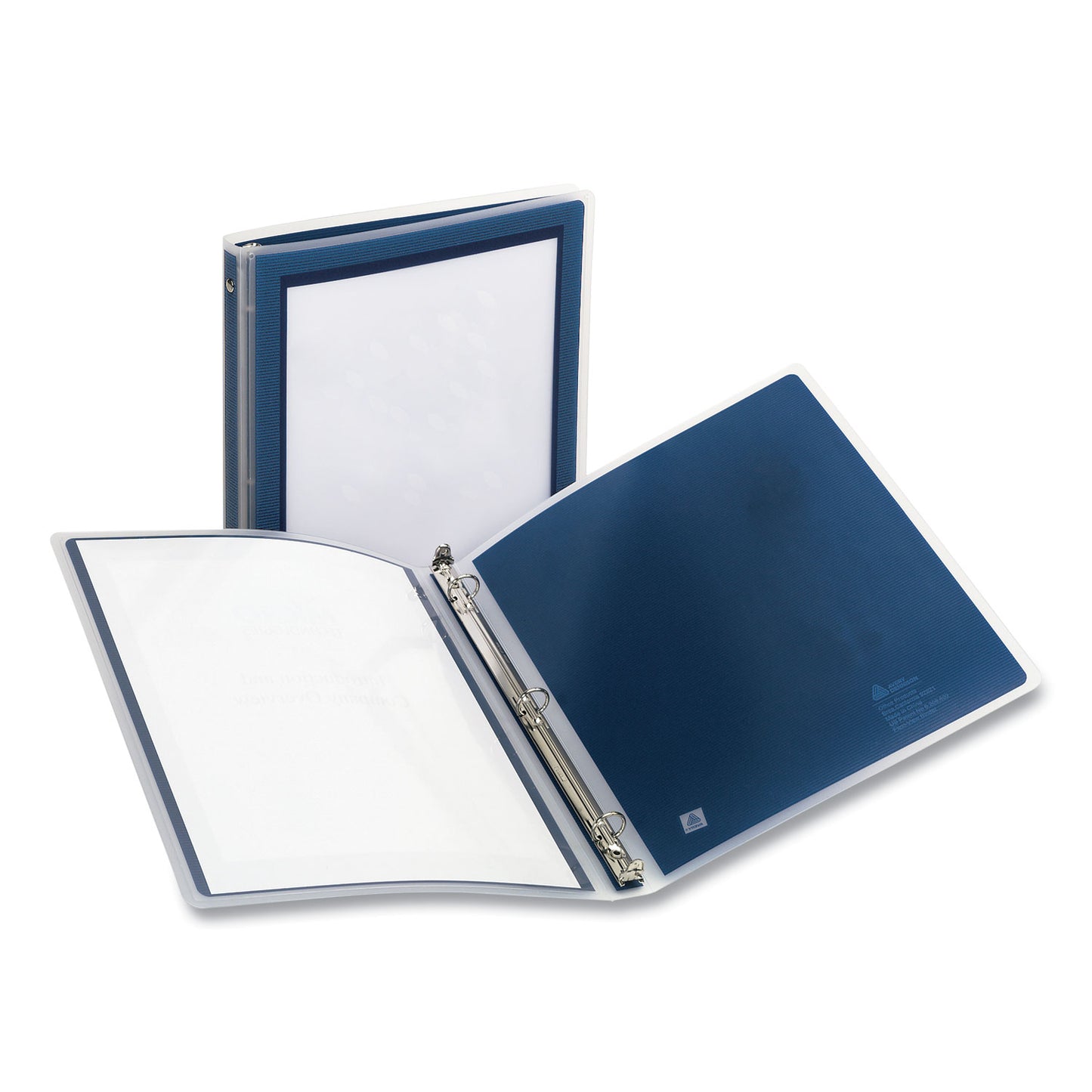 Avery Flexi-View Binder with Round Rings, 3 Rings, 0.5" Capacity, 11 x 8.5, Navy Blue (15766)