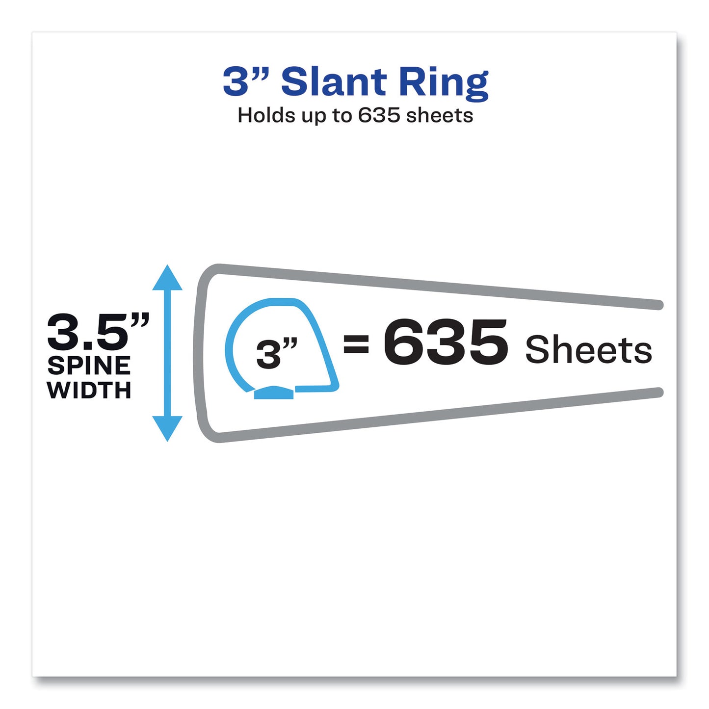 Avery Heavy-Duty Non Stick View Binder with DuraHinge and Slant Rings, 3 Rings, 3" Capacity, 11 x 8.5, Black, (5600) (05600)