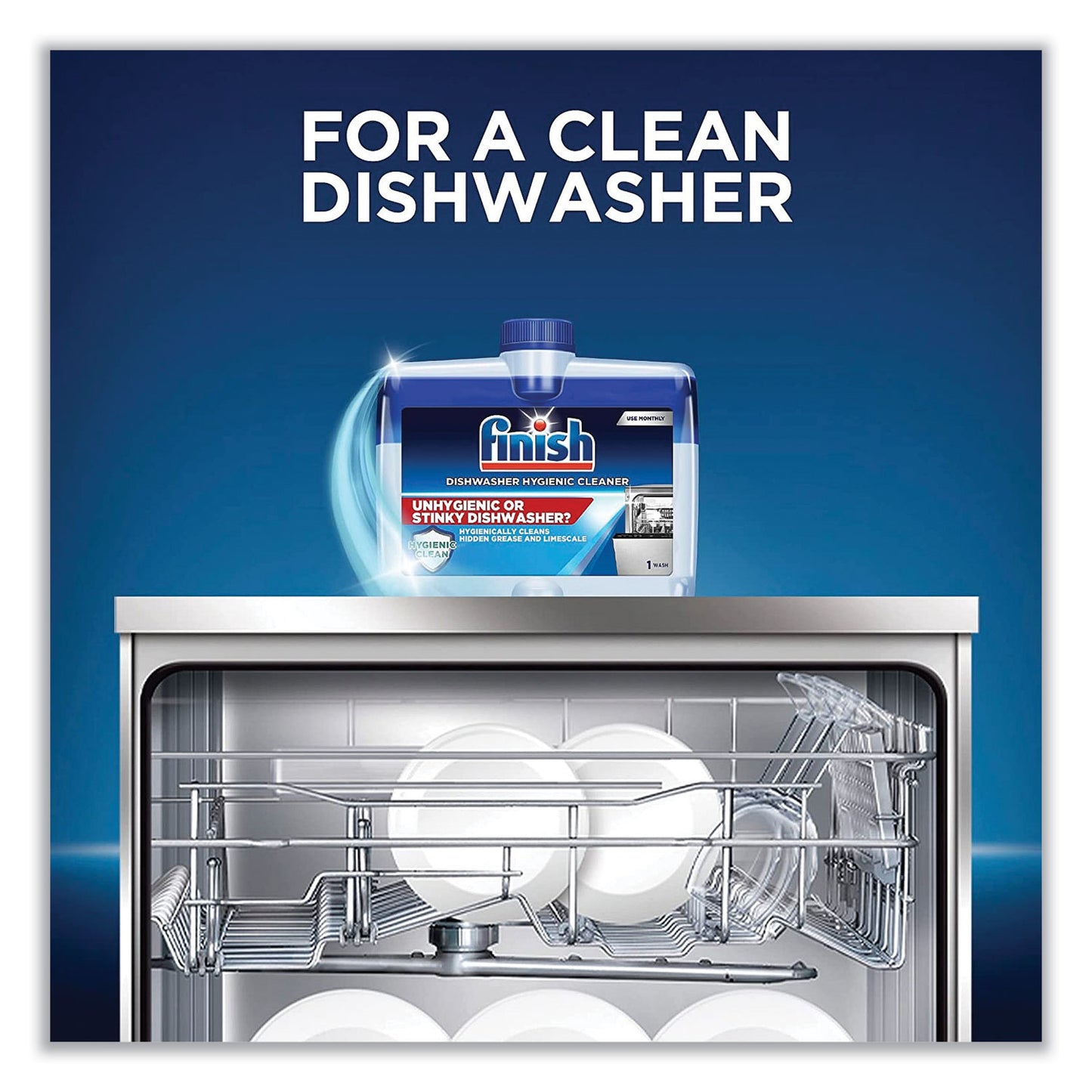 FINISH Dishwasher Cleaner, Fresh, 8.45 oz Bottle, 6/Carton (95315)