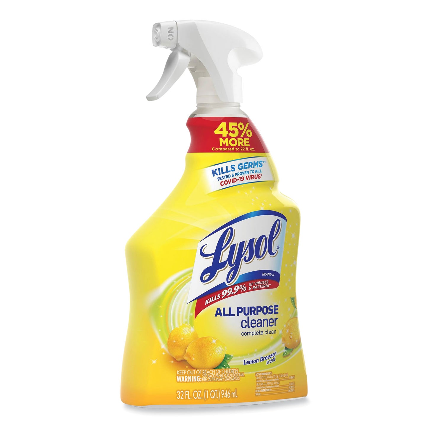 LYSOL Brand Ready-to-Use All-Purpose Cleaner, Lemon Breeze, 32 oz Spray Bottle (75352EA)