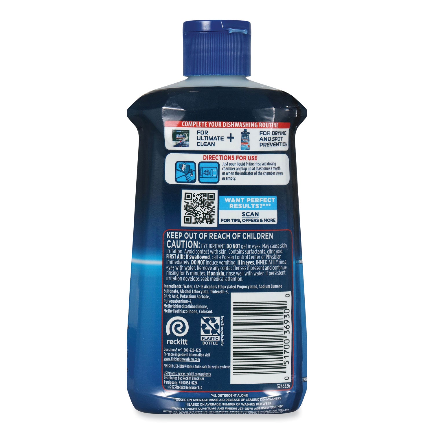 FINISH Jet-Dry Rinse Agent, 8.45 oz Bottle (75713)