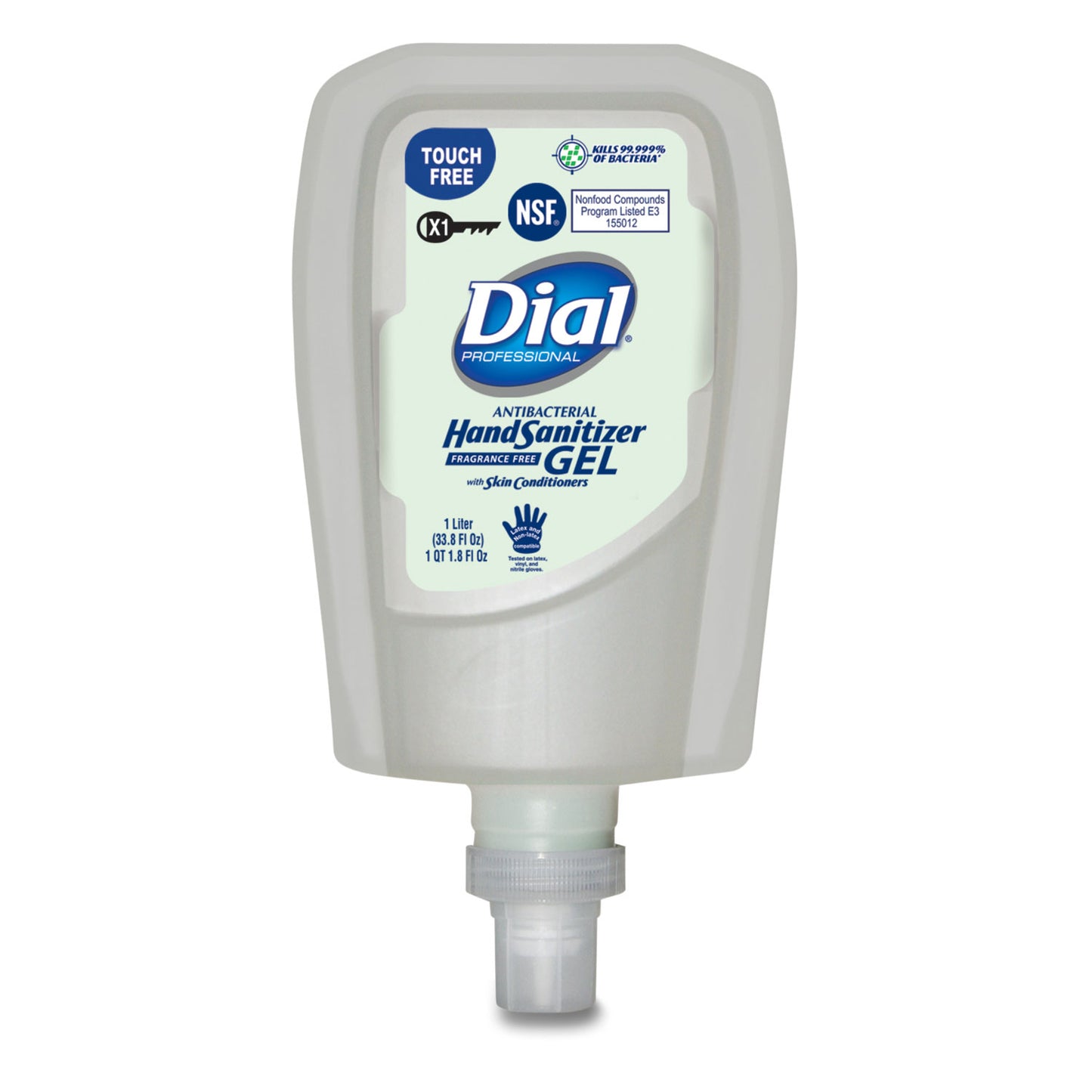 Antibacterial Gel Hand Sanitizer Refill For Fit X1 Touch-free Dispenser, 1 L Refill, Fragrance-free, 3/carton