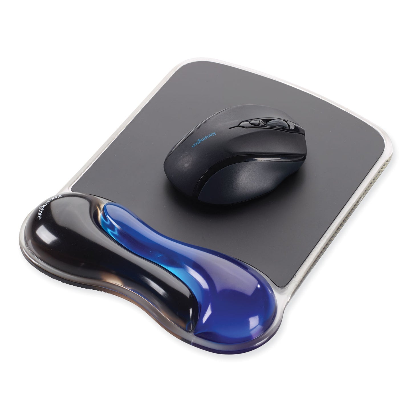 Kensington Duo Gel Wave Mouse Pad with Wrist Rest, 9.37 x 13, Blue (62401)