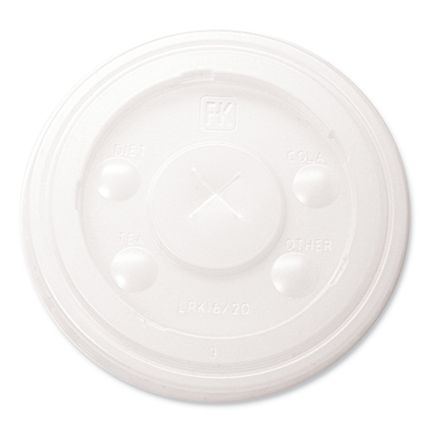 Fabri-Kal RK Cup Lids, Fits 16 oz to 20 oz Cups, Translucent, 1,000/Carton (LRK1620)