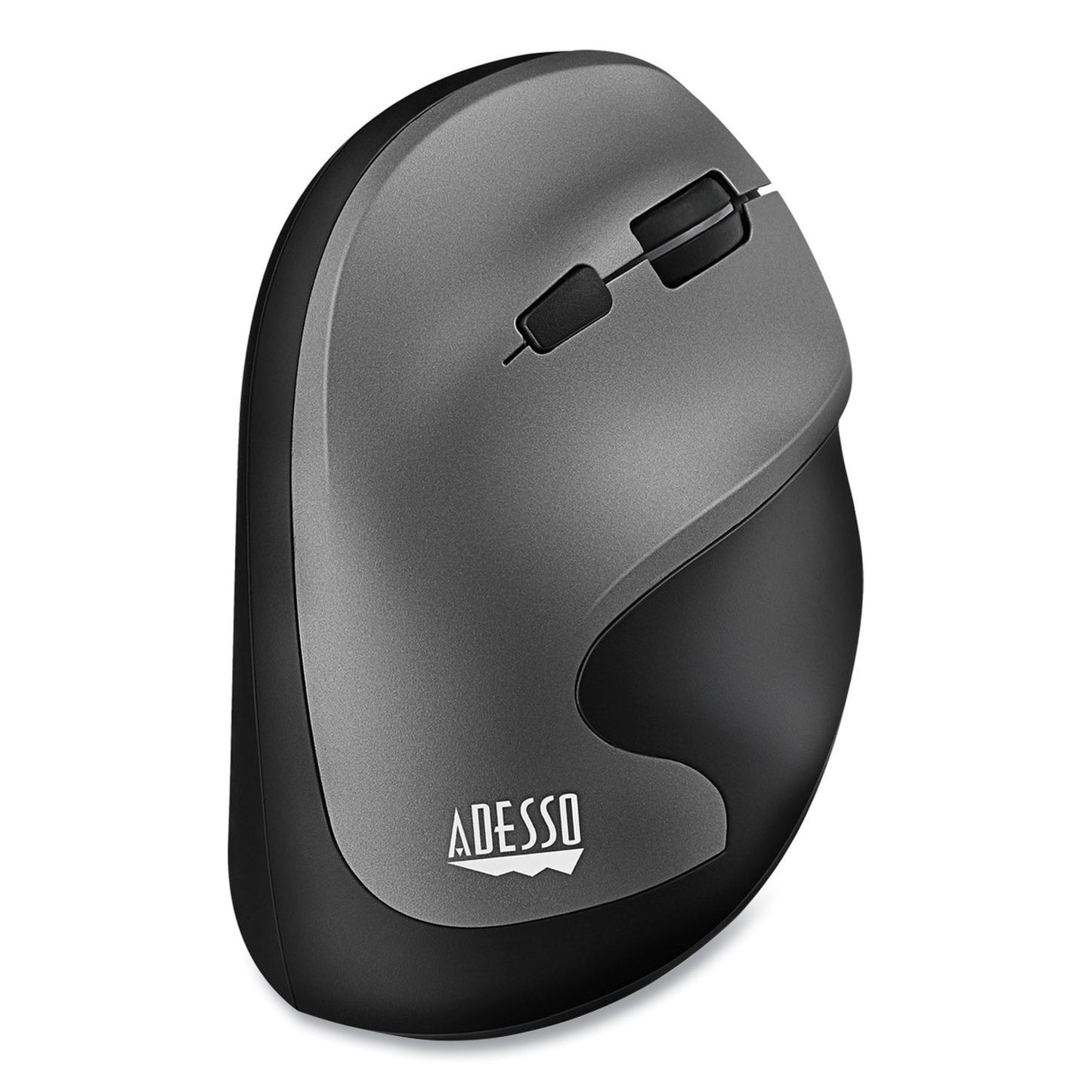 Adesso iMouse A20 Antimicrobial Vertical Wireless Mouse, 2.4 GHz Frequency/33 ft Wireless Range, Right Hand Use, Black/Granite