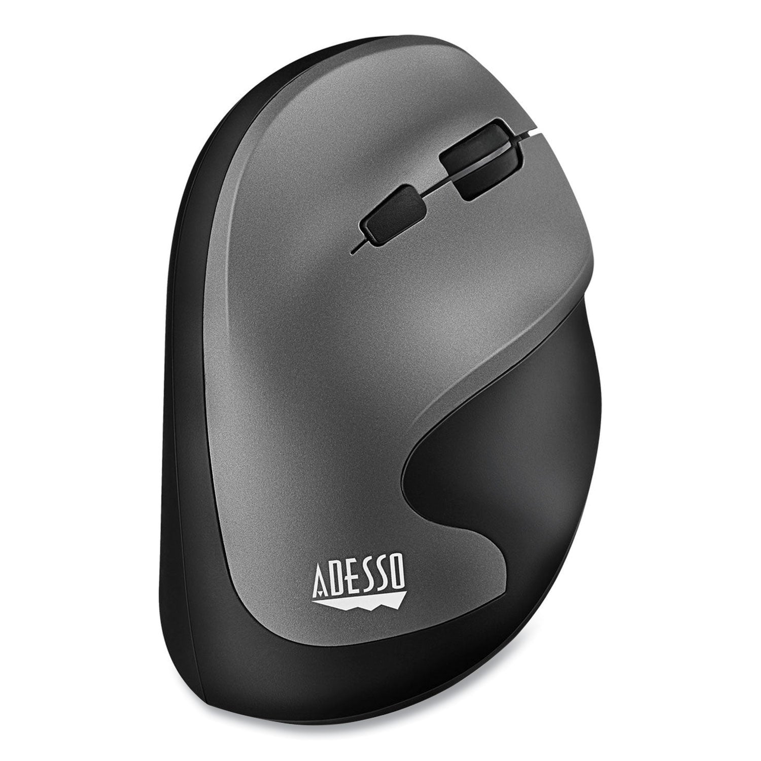 Adesso iMouse A20 Antimicrobial Vertical Wireless Mouse, 2.4 GHz Frequency/33 ft Wireless Range, Right Hand Use, Black/Granite