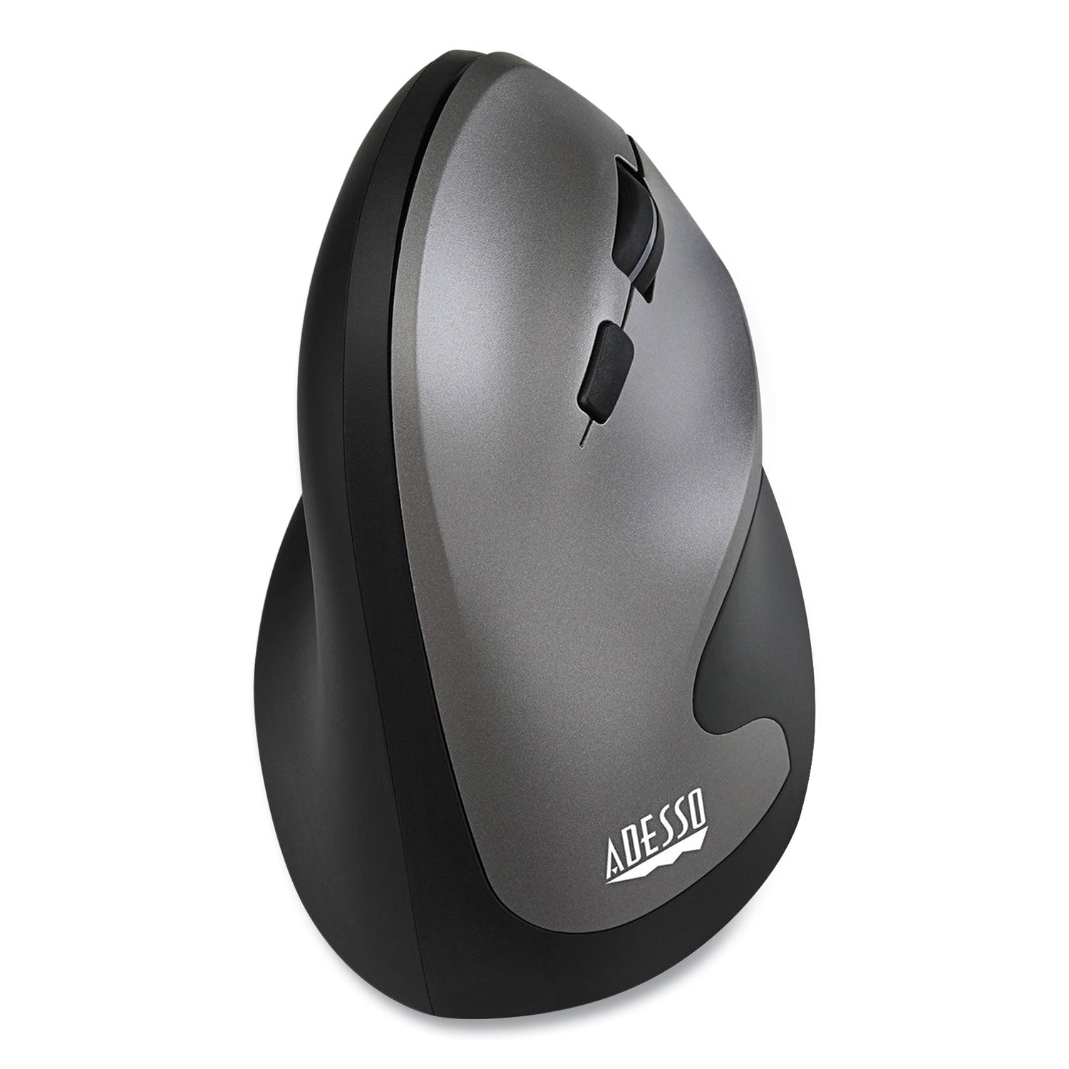 Adesso iMouse A20 Antimicrobial Vertical Wireless Mouse, 2.4 GHz Frequency/33 ft Wireless Range, Right Hand Use, Black/Granite