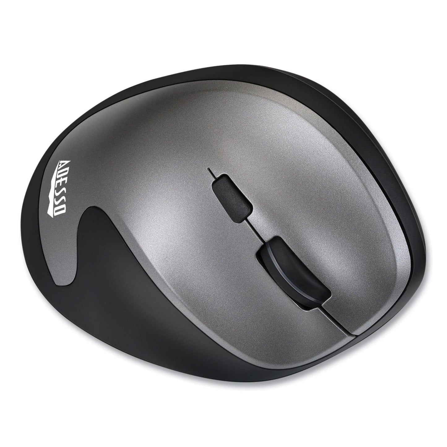 Adesso iMouse A20 Antimicrobial Vertical Wireless Mouse, 2.4 GHz Frequency/33 ft Wireless Range, Right Hand Use, Black/Granite
