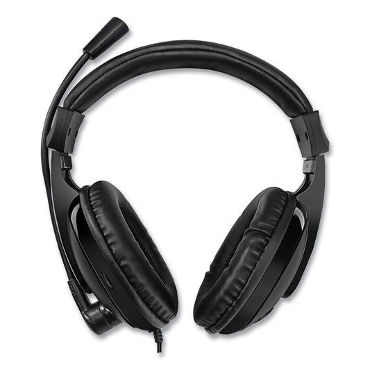 Adesso Xtream H5 Binaural Over The Head Multimedia Headset with Mic, Black