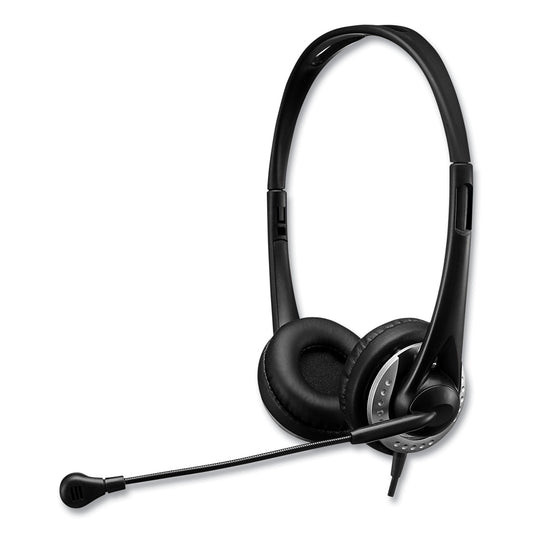 Adesso Xtream P2 Binaural Over The Head Headset with Microphone, Black