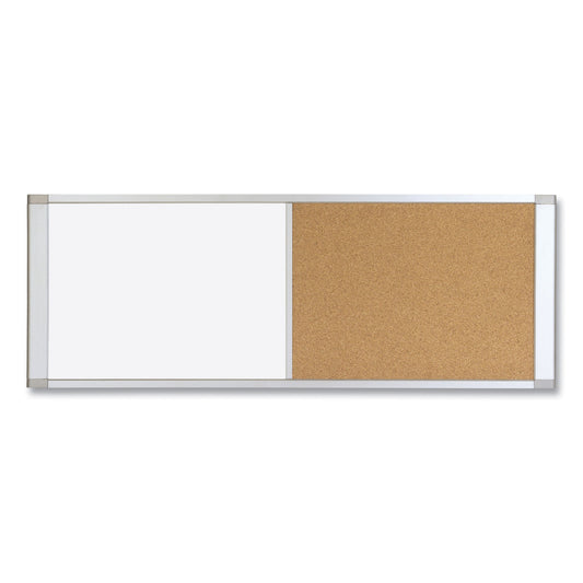 MasterVision Combo Cubicle Workstation Dry Erase/Cork Board, 36 x 18, Tan/White Surface, Aluminum Frame (XA10003700)