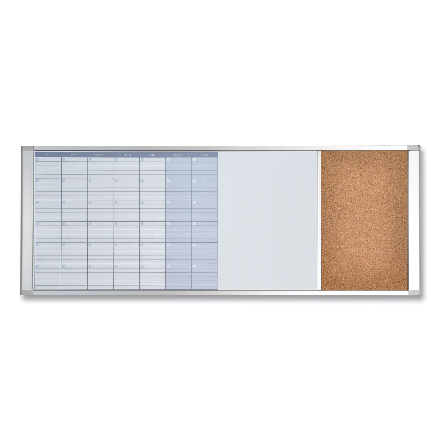 MasterVision Magnetic Calendar Combo Board, 48 x 18, White Surface, Aluminum Frame (XA429993700)