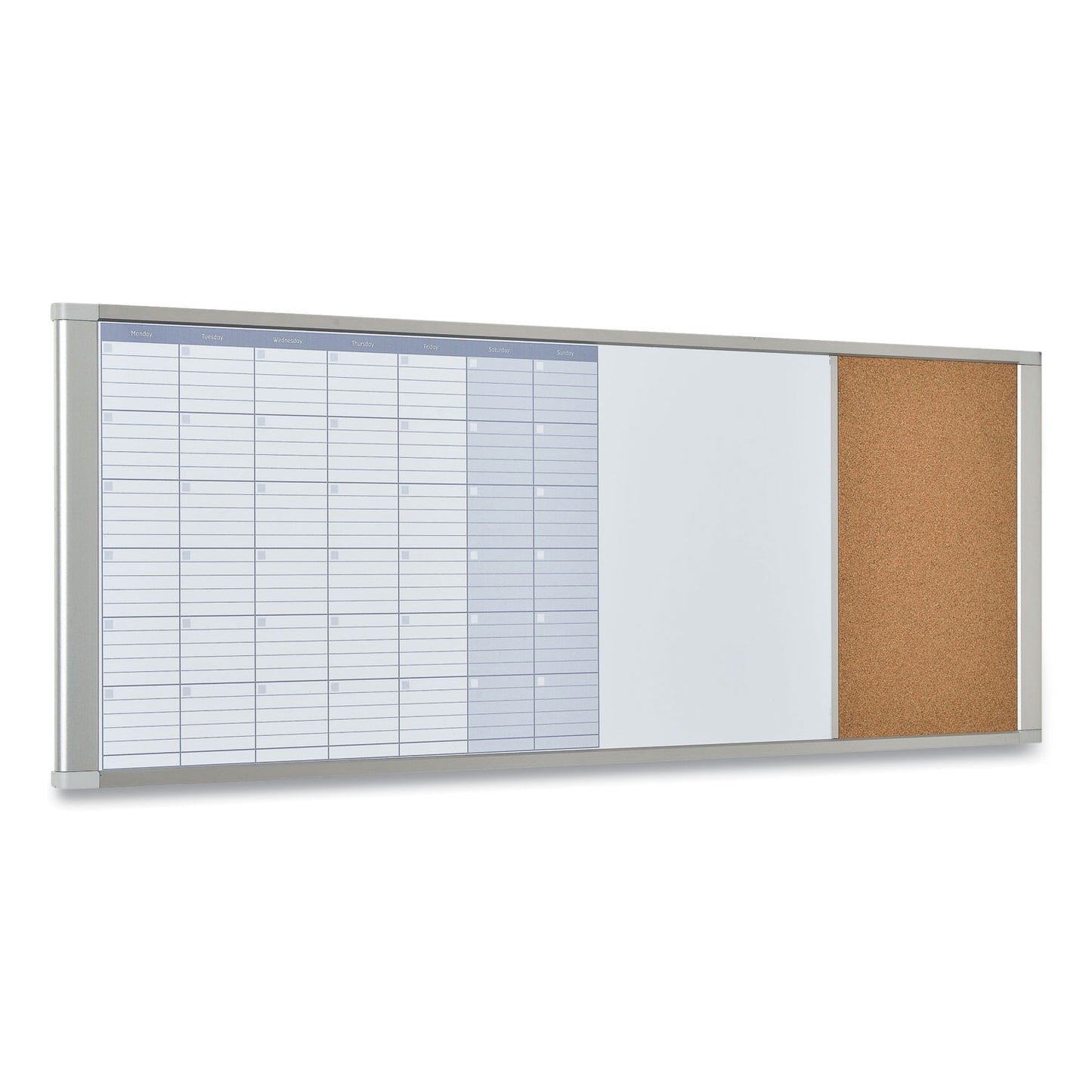 MasterVision Magnetic Calendar Combo Board, 48 x 18, White Surface, Aluminum Frame (XA429993700)