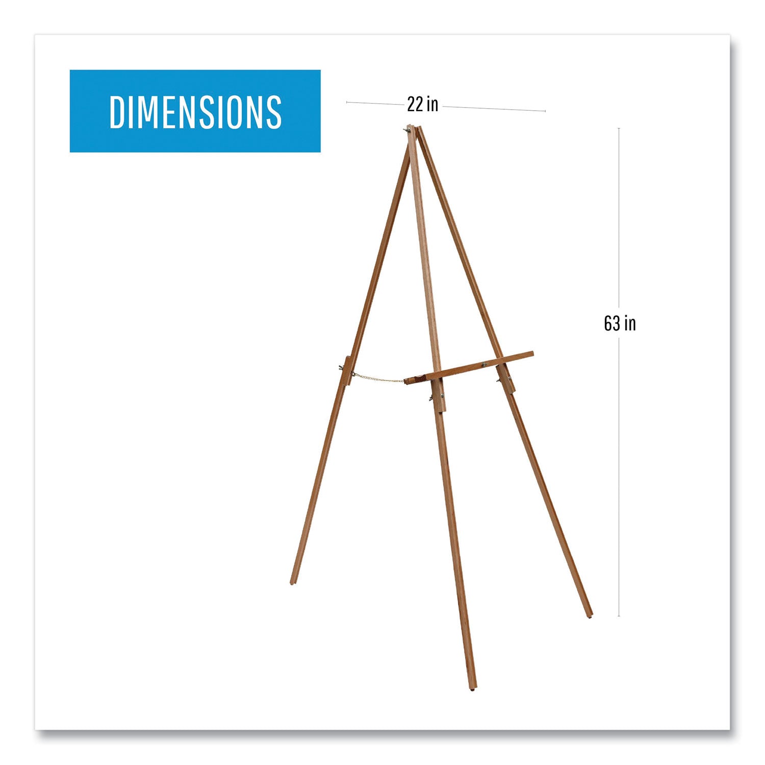 MasterVision Oak Display Tripod Easel, 60" High, Wood/Brass (FLX06203MV)