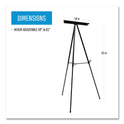 MasterVision Telescoping Tripod Display Easel, Adjusts 35" to 64" High, Metal, Black (FLX09101MV)