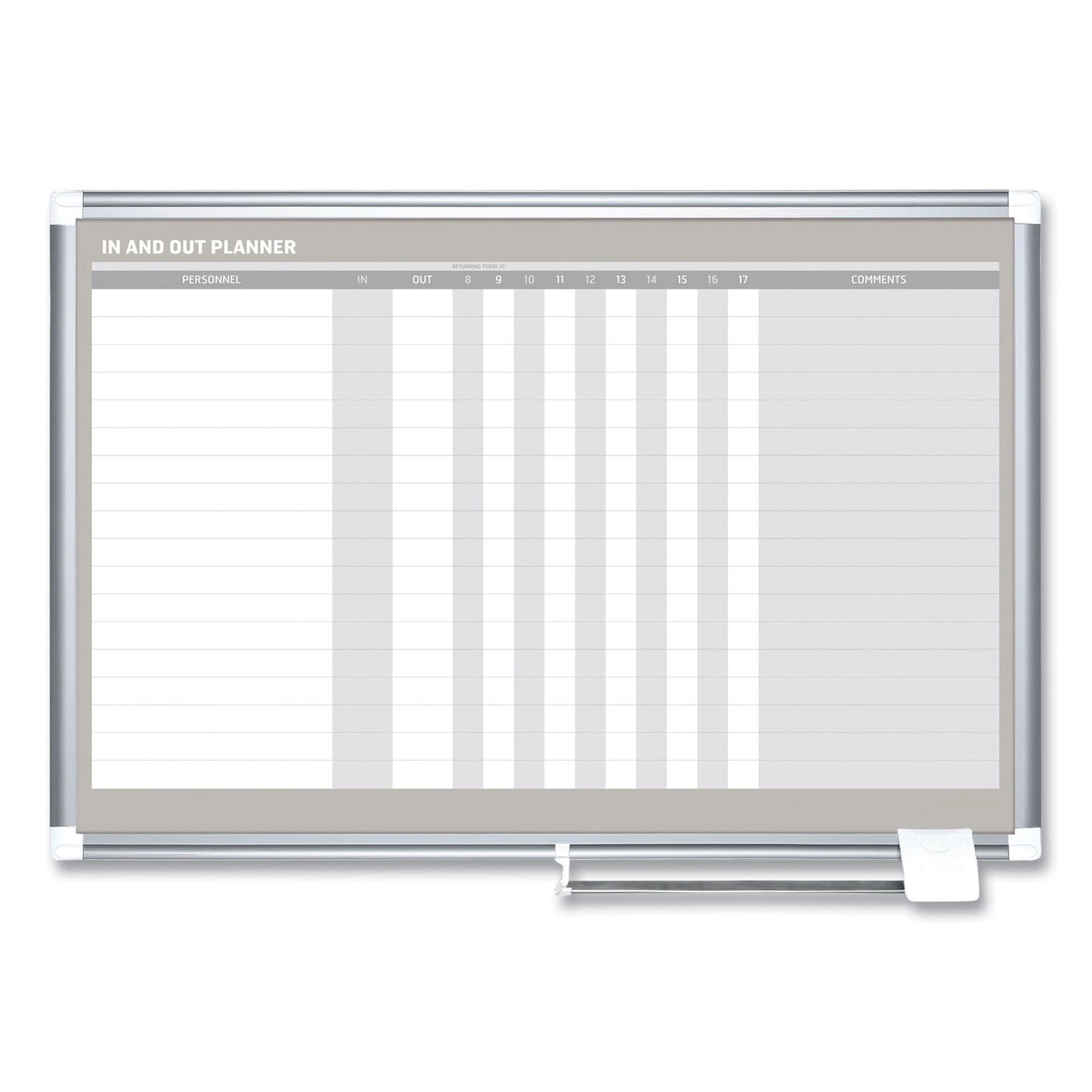 MasterVision In-Out Magnetic Dry Erase Board, 36 x 24, White Surface, Silver Aluminum Frame (GA01110830)