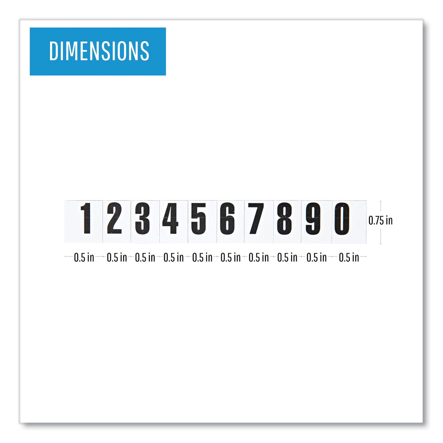 MasterVision Interchangeable Magnetic Board Accessories, Numbers, Black, 0.75"h (KT2020)