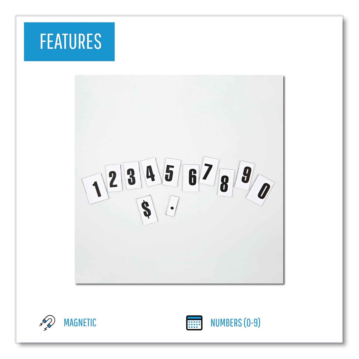 MasterVision Interchangeable Magnetic Board Accessories, Numbers, Black, 0.75"h (KT2020)