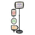 MasterVision Floor Stand Sign Holder, Rectangle, 15 x 11, 66" High, White Surface, Black Steel Frame (SIG07060101)