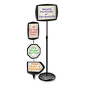 MasterVision Floor Stand Sign Holder, Rectangle, 15 x 11, 66" High, White Surface, Black Steel Frame (SIG07060101)