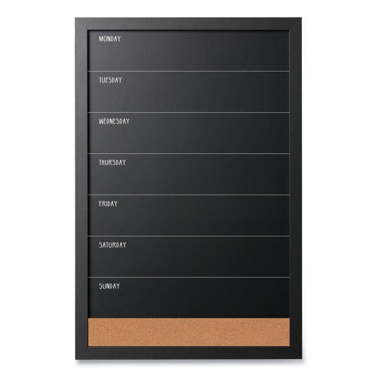 MasterVision Black/White Message Board Set: (1) Bulletin, (1) Bulletin/Chalk Planner, (1) Bulletin/Dry Erase, Assorted Sizes, Black Frames (SOR033)