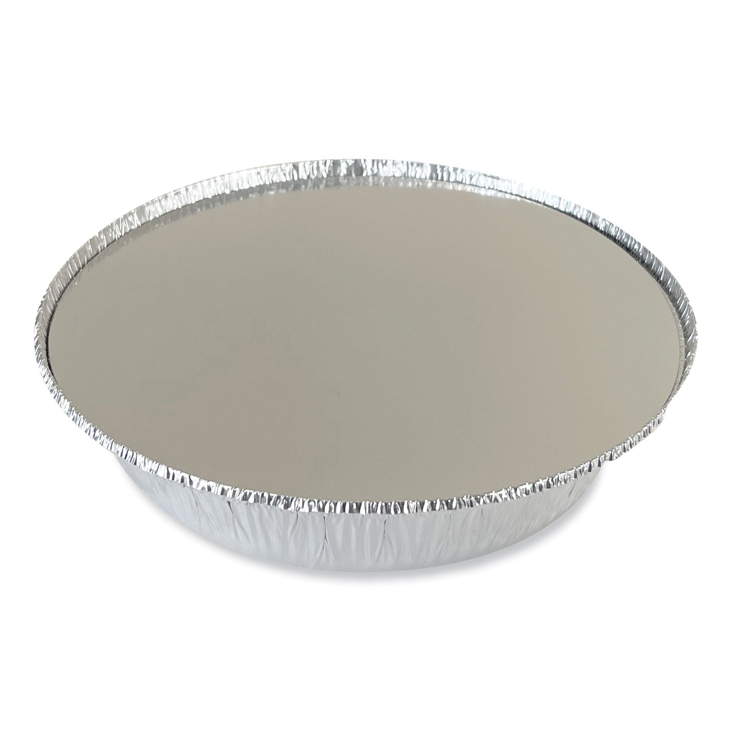 Boardwalk Round Aluminum To-Go Container Lids, Flat Lid, 9", Silver, Paper, 500/Carton (ROUND9FLID)