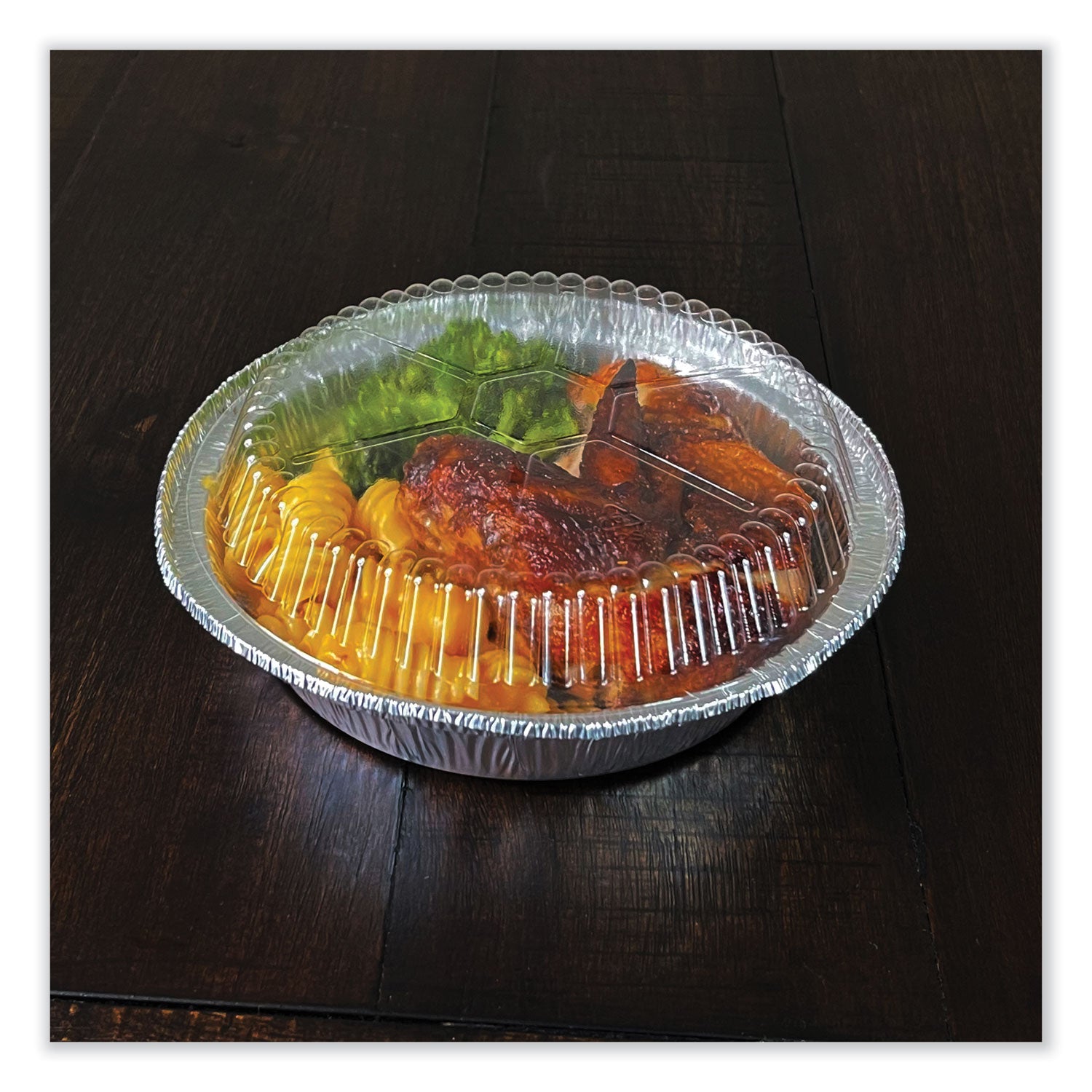 Boardwalk Round Aluminum To-Go Container Lids, Dome Lid, 7", Clear, Plastic, 500/Carton (ROUND7CLID)