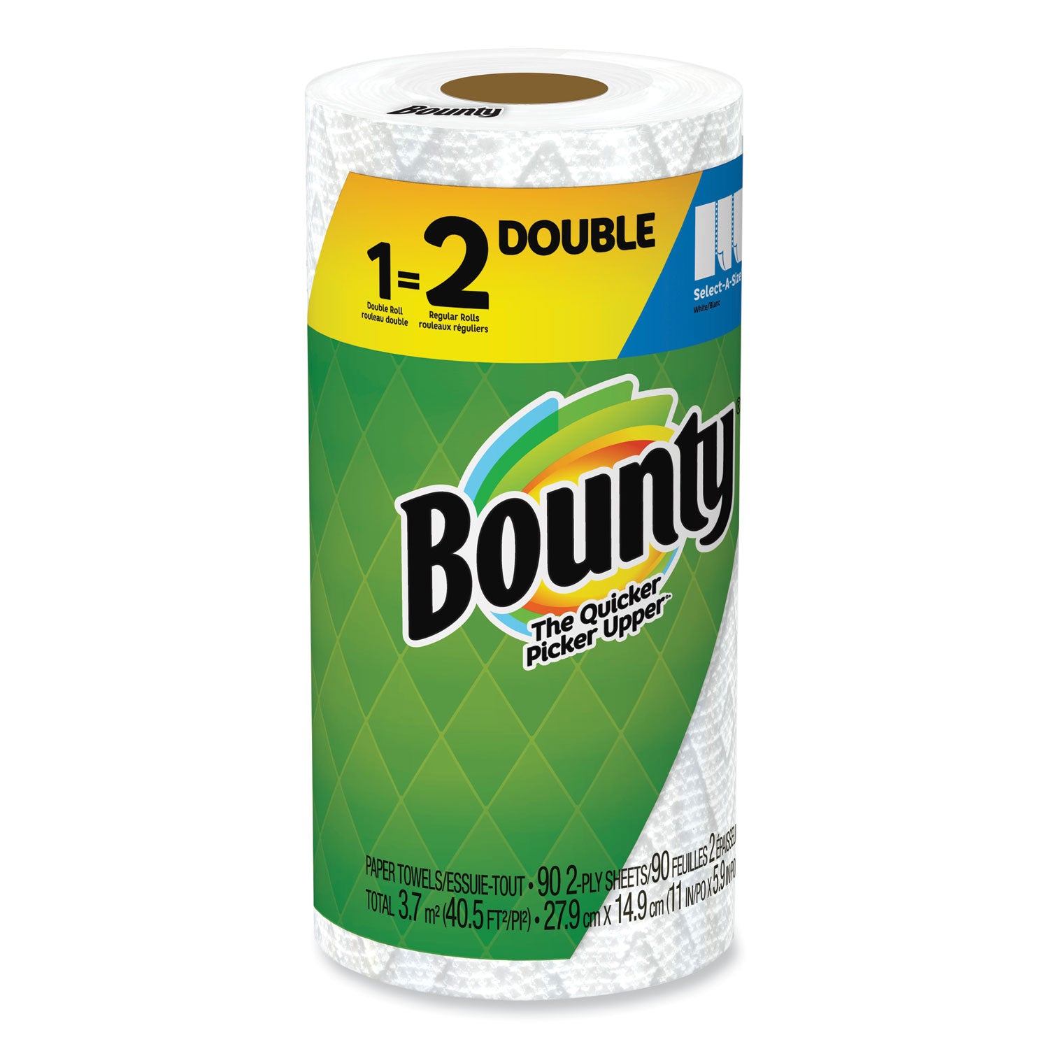 Bounty Select-a-Size Kitchen Roll Paper Towels, 2-Ply, 5.9 x 11, White, 90 Sheets/Double Roll, 24 Rolls/Carton (05815)