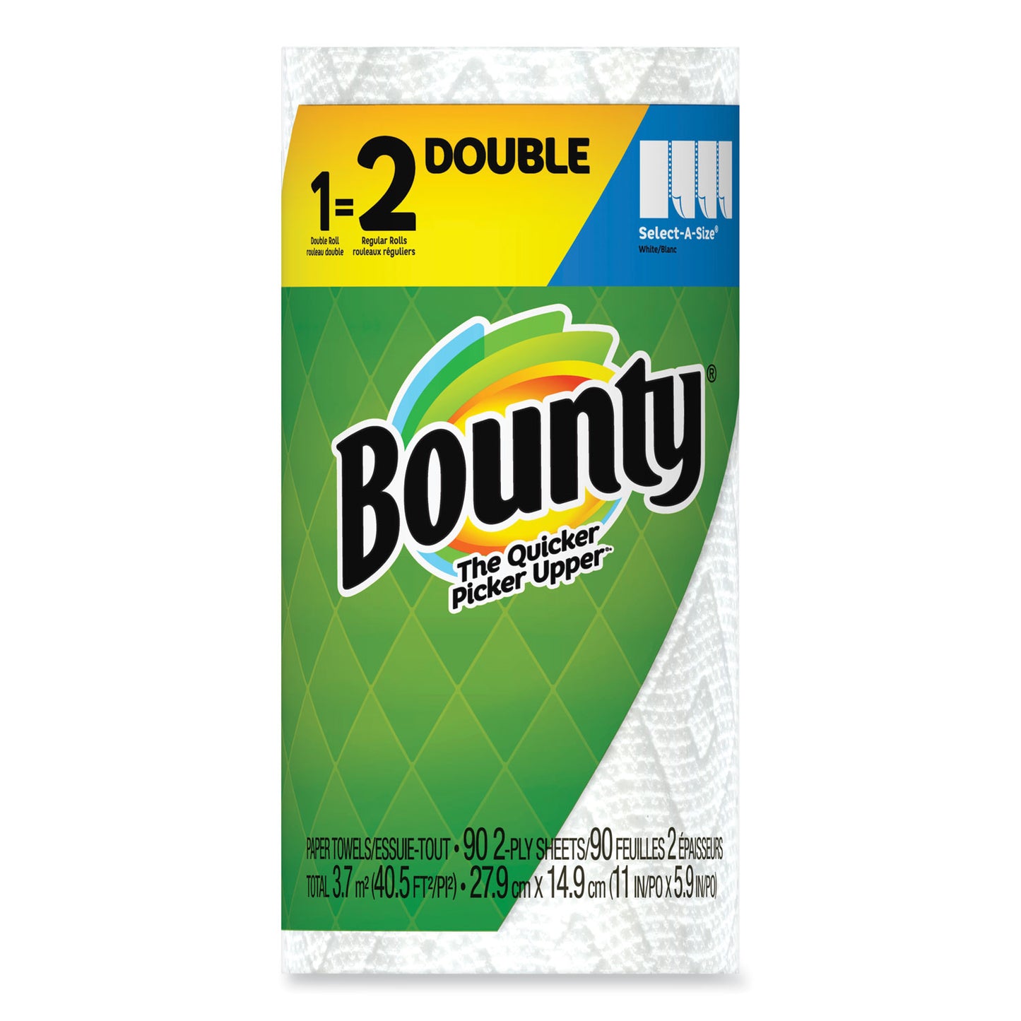 Bounty Select-a-Size Kitchen Roll Paper Towels, 2-Ply, 5.9 x 11, White, 90 Sheets/Double Roll, 24 Rolls/Carton (05815)