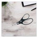 Westcott KleenEarth Soft Handle Scissors, 8" Long, 3.25" Cut Length, Straight Black/Gray Handle (15588)