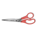 Westcott Value Line Stainless Steel Shears, 8" Long, 3.5" Cut Length, Offset Red Handle (40618)