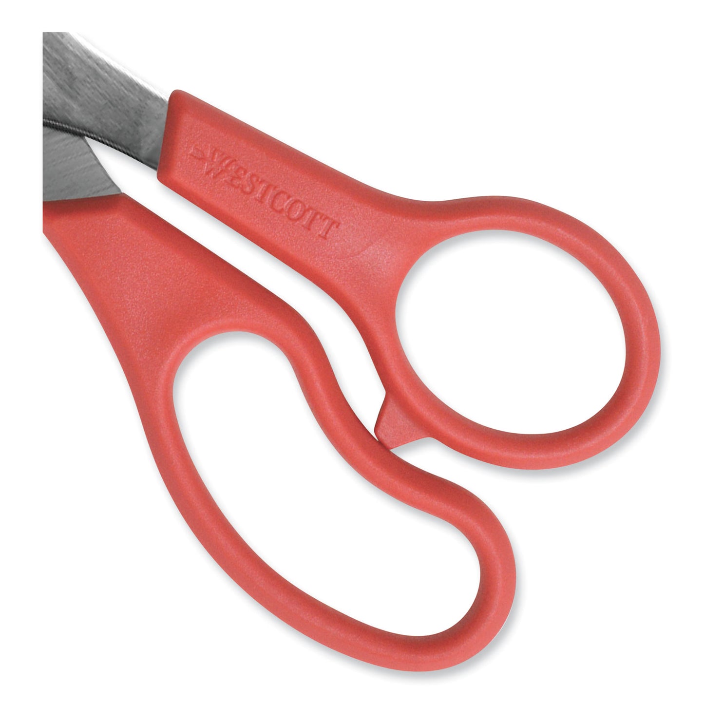 Westcott Value Line Stainless Steel Shears, 8" Long, 3.5" Cut Length, Offset Red Handle (40618)