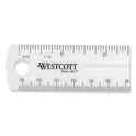 Westcott Clear Flexible Acrylic Ruler, Standard/Metric, 6" (15 cm) Long, Clear, 12/Box (17723)