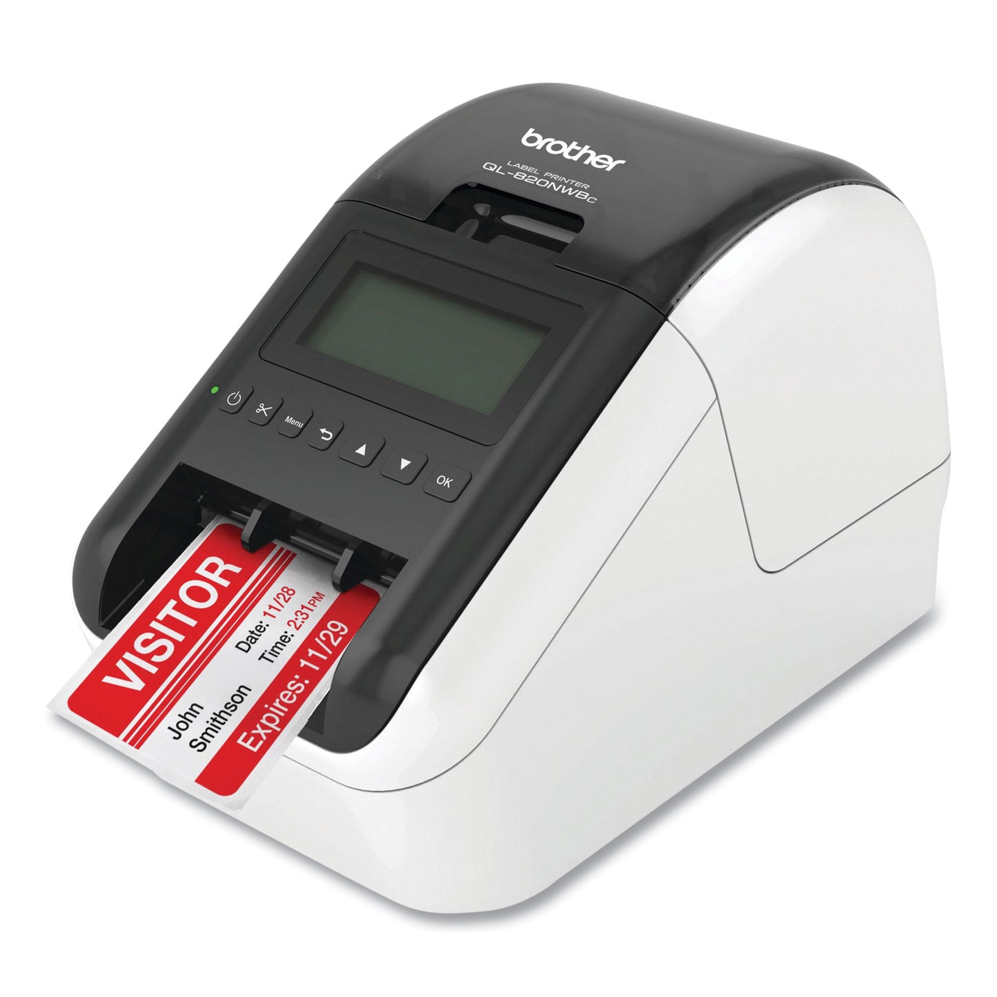 Brother QL-820NWBC Ultra Flexible Label Printer, 110 Labels/min Print Speed, 5 x 5.7 x 9.2