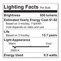 GE Reveal HD+ LED A19 Light Bulb, 8.5 W, 4/Pack (93127795)