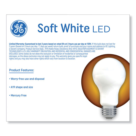 GE Classic LED Non-Dim A19 Light Bulb, 12 W, Soft White, 2/Pack (93109188)