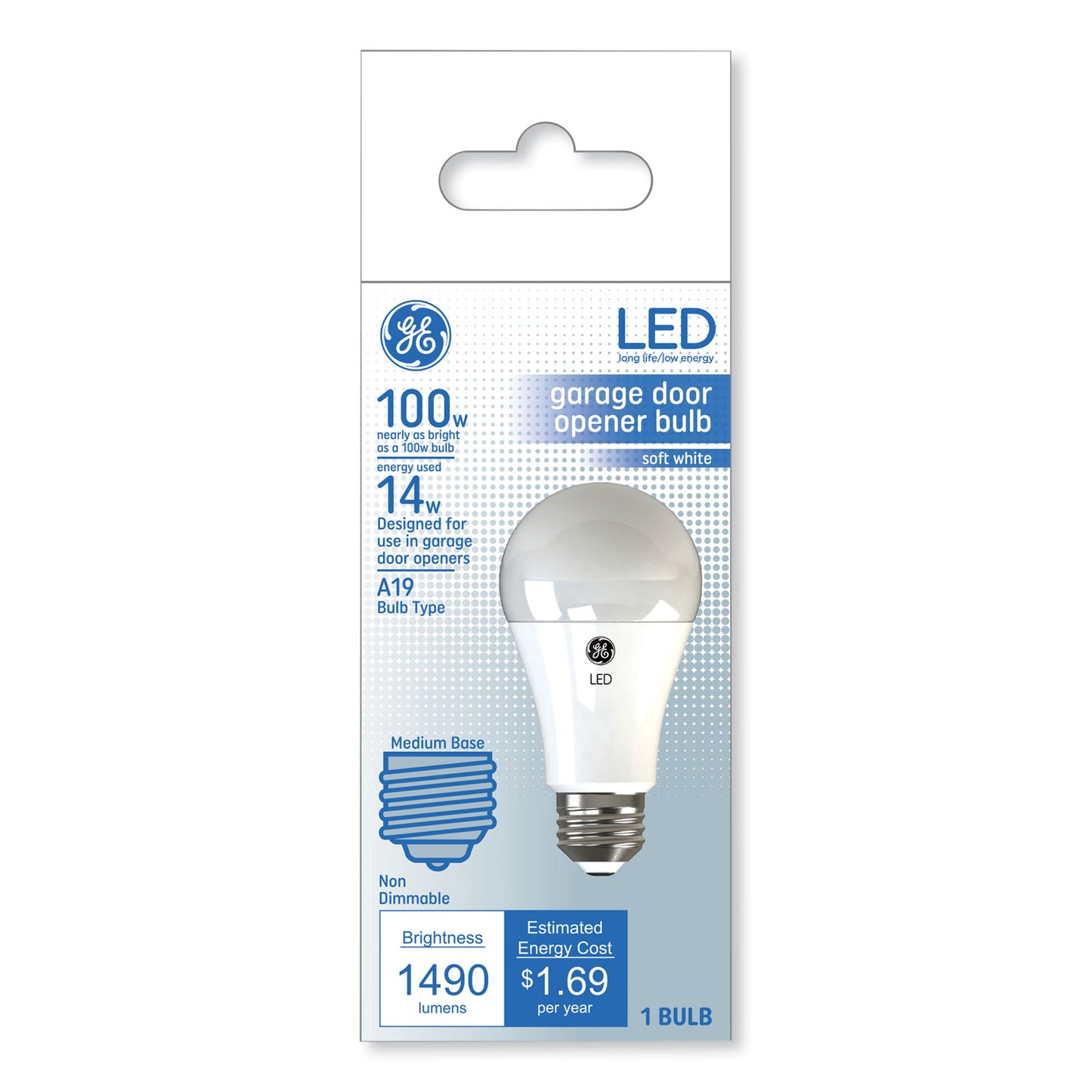 LED Soft White A19 Garage Door Opener Bulb, 14 W (93116005)