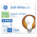 GE Classic LED Soft White Non-Dim A19 Light Bulb, 9 W, 2/Pack (93109032)