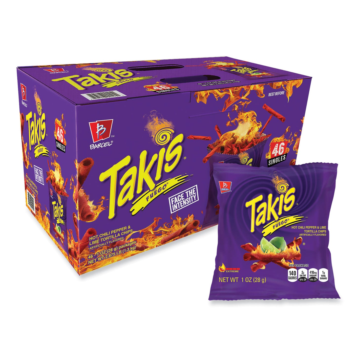 Takis Fuego, 1 oz Bags, 46 Bags/Carton (22002045)