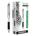 Zebra Z-Grip Flight Ballpoint Pen, Retractable, Bold 1.2 mm, Black Ink, Black/Gray/White Barrel, 12/Pack (21910)