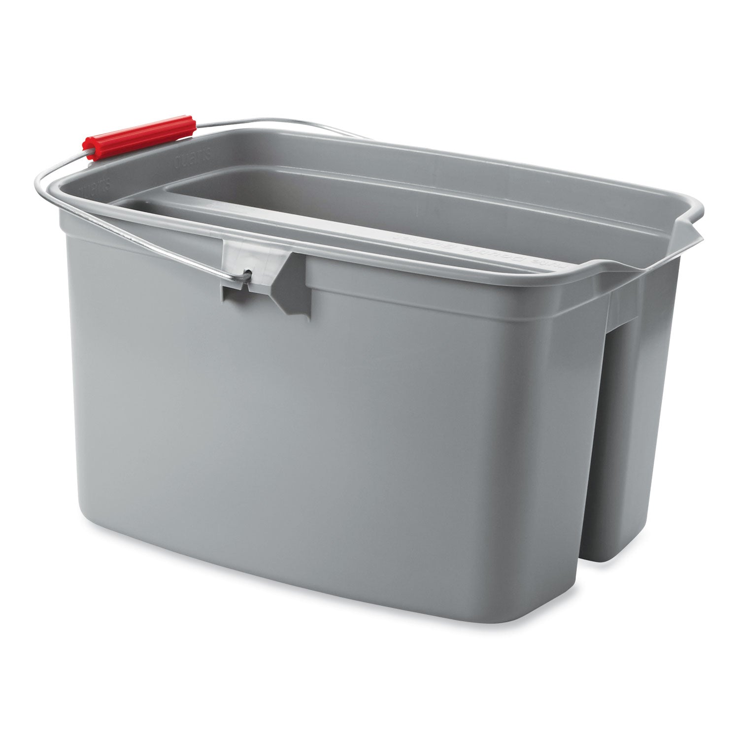 Rubbermaid Commercial Double Utility Pail, 17 qt, Plastic, Gray (2617GRA)