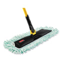 Rubbermaid HYGEN Dust Mop Heads With Fringe, Green, 60 in., Microfiber, Cut-End (Q460GRE)