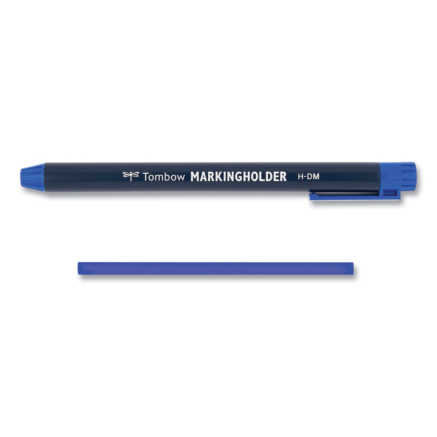 Tombow Wax-Based Marking Pencil, 4.4 mm, Blue Wax, Navy Blue Barrel, 10/Box (51536)