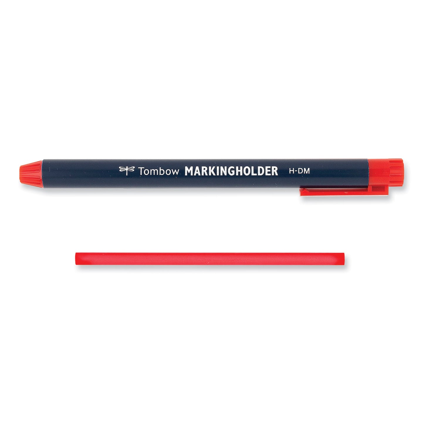 Tombow Wax-Based Marking Pencil, 4.4 mm, Red Wax, Navy Blue Barrel, 10/Box (51537)