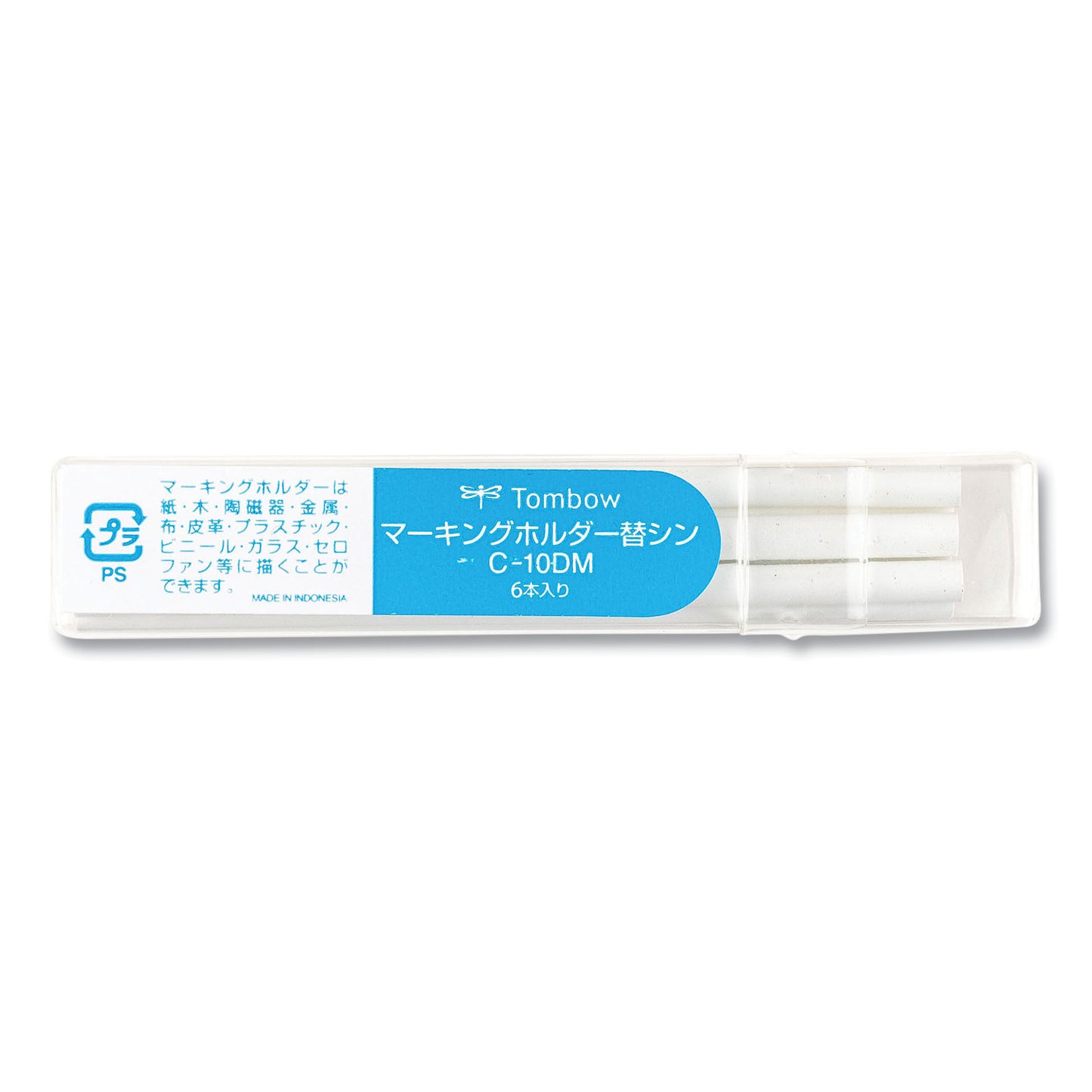 Tombow Mechanical Wax-Based Marking Pencil Refills, 4.4 mm, White, 10/Box (51539)