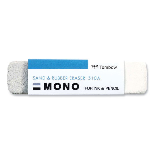 Tombow Sand and Rubber Eraser, For Pencil/Ink Marks, Rectangular Block, Medium, White (57302)