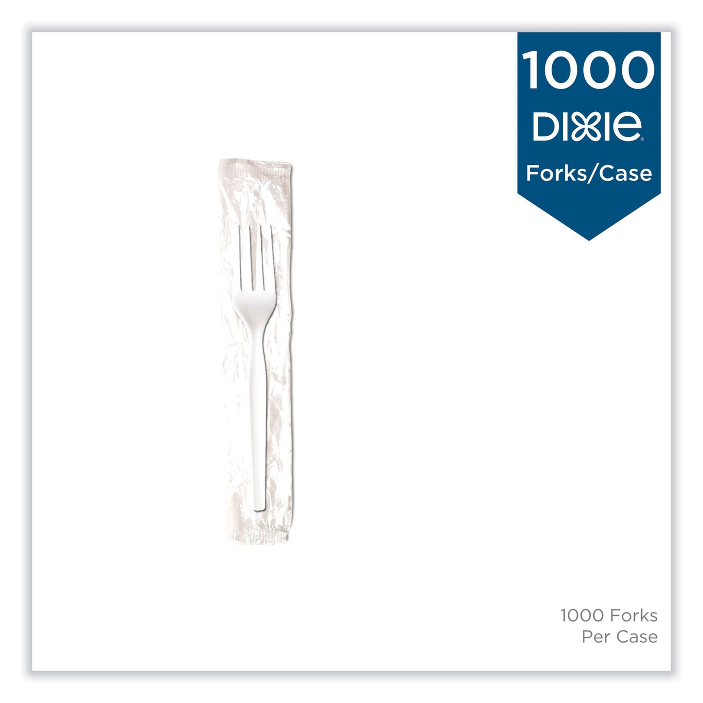 Dixie Mediumweight Polypropylene Cutlery, Forks, White, 1,000/Carton (FM23C7)