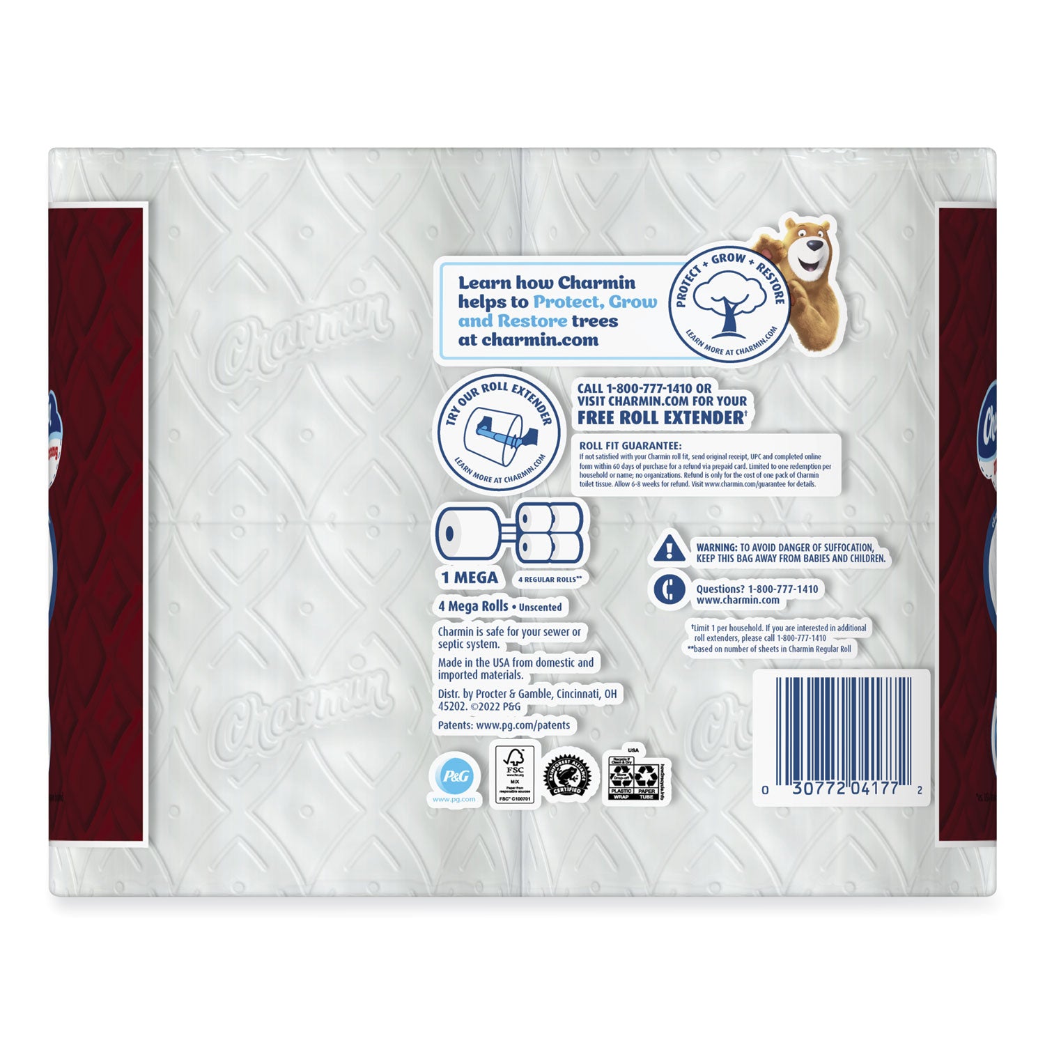 Charmin Ultra Strong Bathroom Tissue, Septic Safe, 2-Ply, White, 242 Sheet/Roll, 4/Pack, 8 Packs/Carton (08816)