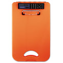 Saunders DeskMate II with Calculator, 0.5" Clip Capacity, Holds 8.5 x 11 Sheets, Hi-Vis Orange (00543)