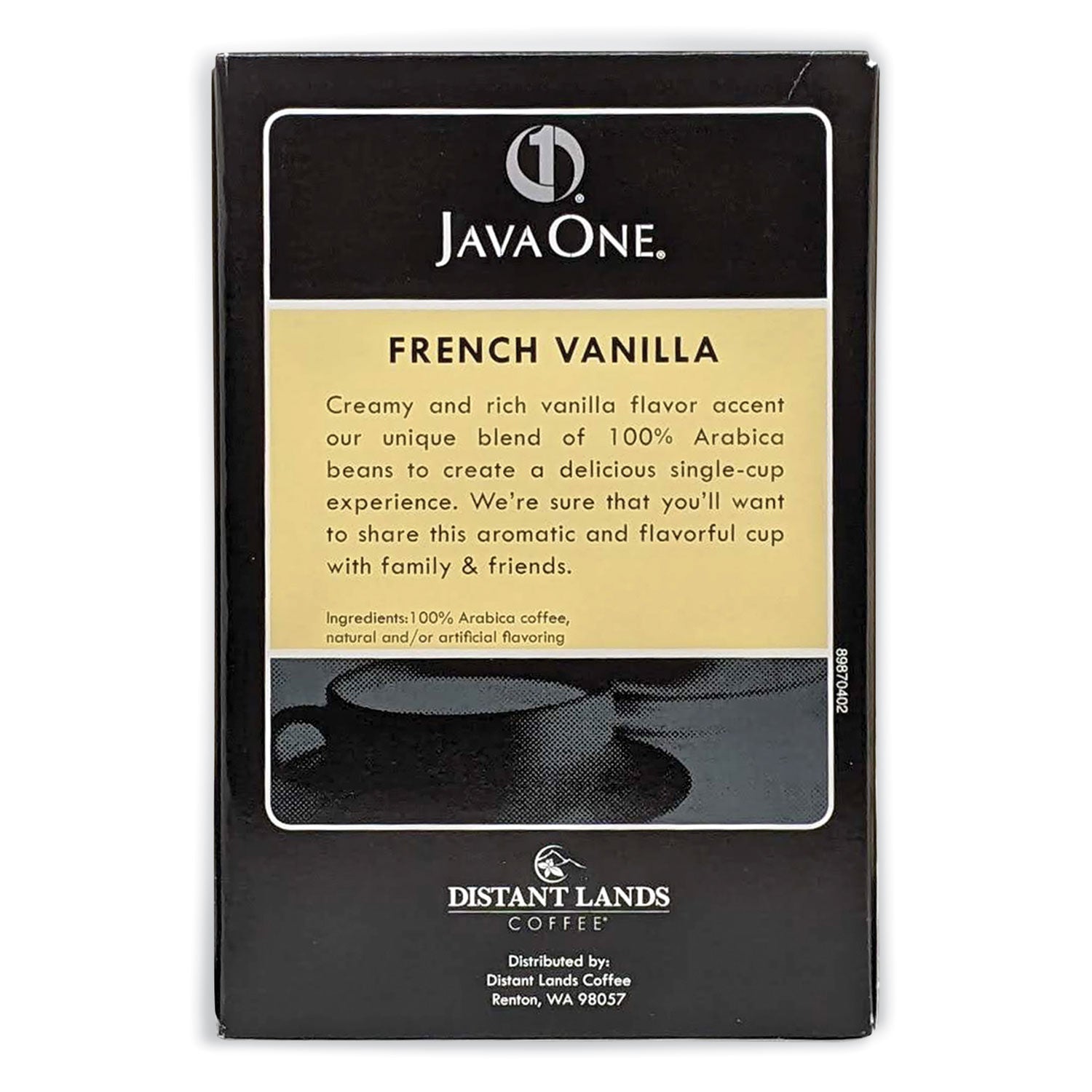Java One Coffee Pods, French Vanilla, Single Cup, 14/Box (70400)